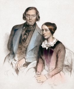 Robert et Clara Schumann (värikaiverrus) tekijältä Eduard (after) Kaiser