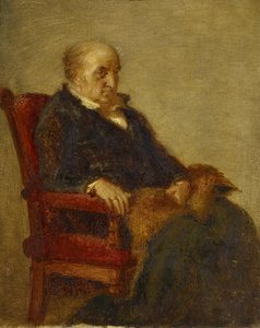 Saksa: Studie für das Porträt von Wilhelm von Schadow Tutkimus Wilhelm von Schadowin muotokuvaa varten. tekijältä Eduard Bendemann