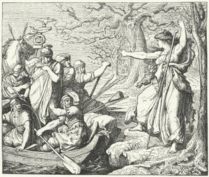 Roomalainen kenraali Nero Claudius Drusus Elbe-joella, 9 eKr