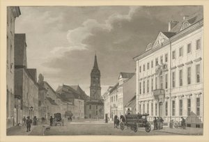 Berliinin Klosterstraße ja Parochialkirche tekijältä Eduard Gaertner