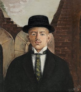 Muotokuva runoilija Vasili Kamenskysta 1884-1961 silinterissä, 1917