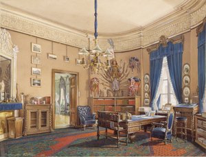 Talvipalatsin sisätilat. Kruununprinssi Nikolai Aleksandrovitšin tutkimus, 1865
