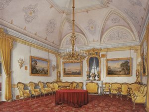 Talvipalatsin sisätilat. Kolmas varattu asunto. Sali, 1872 tekijältä Eduard Hau