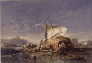 Veneitä mustien afrikkalaisten kanssa Guanabaranlahdella (Rio de Janeiro) tekijältä Eduard Hildebrandt