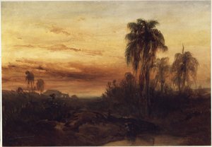 Rio de Janeiro auringonlaskun aikaan tekijältä Eduard Hildebrandt