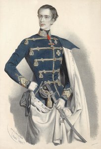 Itävallan keisari Franz Joseph I:n muotokuva, unkarilainen univormu, n. 1850.