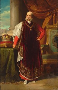 Muotokuva Franz Joseph I:stä Itävallasta Golden Fleecen suurmestarina, 1891. tekijältä Eduard Lebiedzki