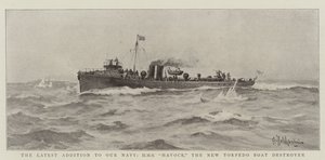 Laivastomme uusin lisäys, HMS Havock, uusi torpedovenetuhoaja