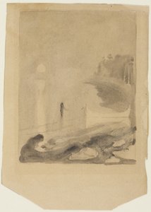 Laituriin sidottu vene, 1892 tekijältä Edvard Munch