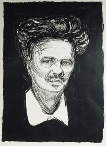 August Strindberg (litho) tekijältä Edvard Munch