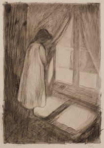 Tyttö ikkunassa. 1894 tekijältä Edvard Munch