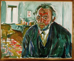 Edvard Munch, omakuva Espanjan influenssan jälkeen (öljy kankaalle) tekijältä Edvard Munch