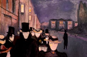 Ilta Karl Johanissa, 1892 tekijältä Edvard Munch