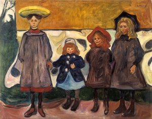 Neljä tyttöä Åsgårdstrandissa tekijältä Edvard Munch