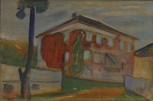 Talo Red Virginia Creeperillä, n. 1900 (öljy aluksella) tekijältä Edvard Munch