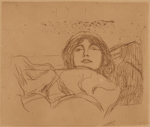 Nuori nainen. 1896 tekijältä Edvard Munch