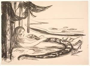 Nainen ja käärme tekijältä Edvard Munch