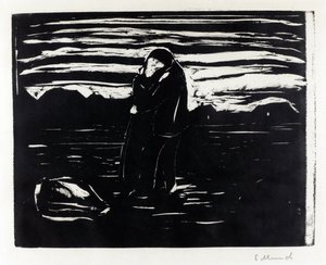 ""Kiss in the Fields"" (Kiss in the Field) Kaiverrus Edvard Munch (1863-1944) tekijältä Edvard Munch