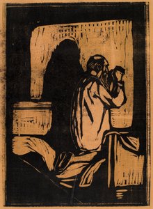 Vanha mies rukoilee tekijältä Edvard Munch