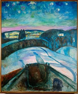 Tähtiyö (öljy kankaalle) tekijältä Edvard Munch
