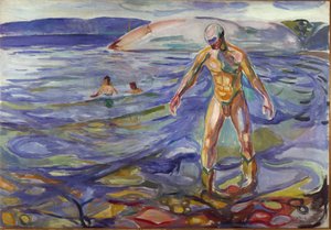 Edvard Munchin (1863-1944) Kylpylämaalaus 1918 su. 138x199,5 cm Oslo, Kunnalliset taidekokoelmat tekijältä Edvard Munch