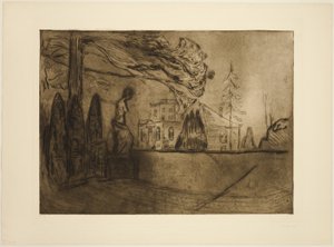 Puutarha yöllä tekijältä Edvard Munch