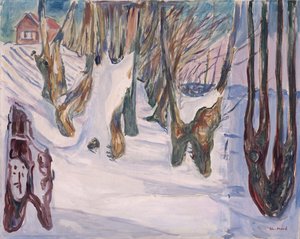Talvimaisema talon kanssa tekijältä Edvard Munch