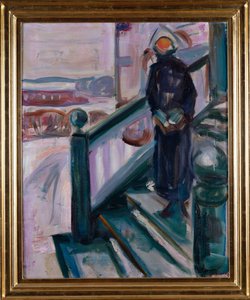 Nainen verannalla (öljy kankaalle) tekijältä Edvard Munch