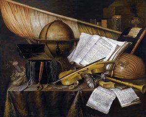 Vanitas-asetelma - Edwaert Collierin maalaus (1642-1708) tekijältä Edwaert Colyer or Collier