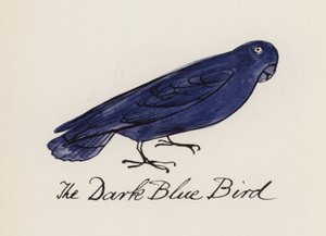 Edward Lear, Lintukirja: Tummansininen lintu (väri litho)