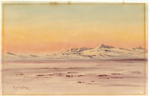Etelämantereen rannikkomaisema, 1901-04 (wc paperilla) tekijältä Edward Adrian Wilson