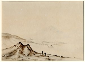 Mount Erebus Hut Pointista, 1901-04 (wc paperilla) tekijältä Edward Adrian Wilson