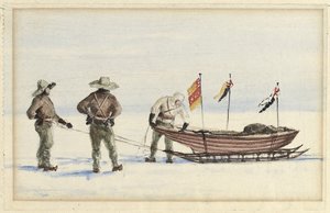 Rekijuhlat White Islandille, helmikuu 1902: Shackleton, Wilson ja Ferrar valmistautuvat lähtöön, 1902 tekijältä Edward Adrian Wilson
