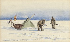 Rekijuhlat White Islandille, helmikuu 1902: Shackleton ja Wilson leiriytymässä, 1902 tekijältä Edward Adrian Wilson