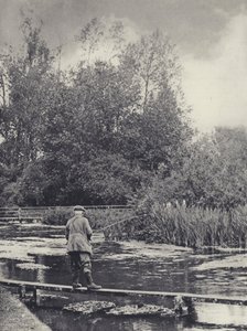 Chilbolton Foot-bridge -sillan alapuolella (s/w-kuva) tekijältä Edward Alfred Barton