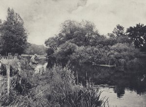 Boot Island Stockbridgen alapuolella testissä (s/w-kuva). tekijältä Edward Alfred Barton