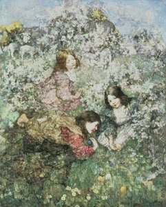 Pääsiäismunat (öljy kankaalle) tekijältä Edward Atkinson Hornel