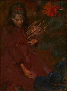 Polttopuiden kerääminen (öljy kankaalle) tekijältä Edward Atkinson Hornel