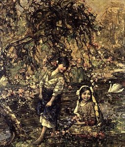 Joutsenlampi tekijältä Edward Atkinson Hornel