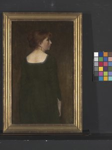 Nuoren naisen muotokuva, noin 1887 (öljy kankaalle) tekijältä Edward August Bell