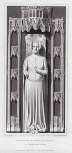 Kuningatar Philippan kuva, Westminster Abbey (kaiverrus) tekijältä Edward Blore