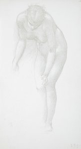 Taivutettu naisalastonkuva tekijältä Edward Burne-Jones