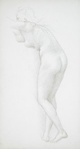 Naisten alastonkuva takaa katsottuna tekijältä Edward Burne-Jones