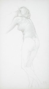 Naisten alastonkuva takaa katsottuna tekijältä Edward Burne-Jones