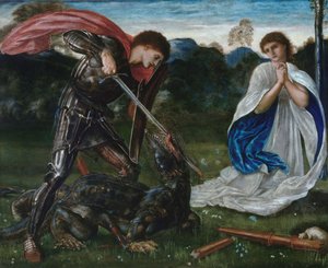 Taistelu: Yrjö tappaa lohikäärmeen VI tekijältä Edward Burne-Jones