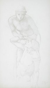 Kaksi miesten alastonkuvaa tekijältä Edward Burne-Jones