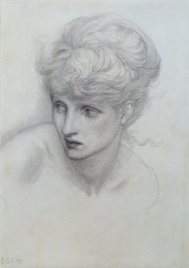 Tytön pään tutkimus (ks. myös 198346) tekijältä Edward Burne Jones