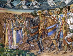 Neitsyt ja pyhät marttyyrit, 1880-90-luvut (mosaiikki) tekijältä Edward Burne Jones