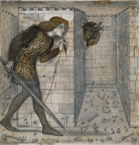 Laattasuunnittelu - Theseus ja Minotauros labyrintissa tekijältä Edward Burne Jones