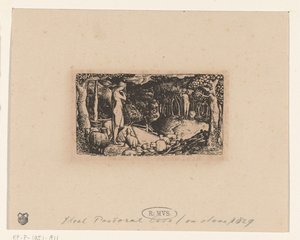 maalaiselämä Ihanteellinen pastoraalinen elämä tekijältä Edward Calvert (signed by artist)